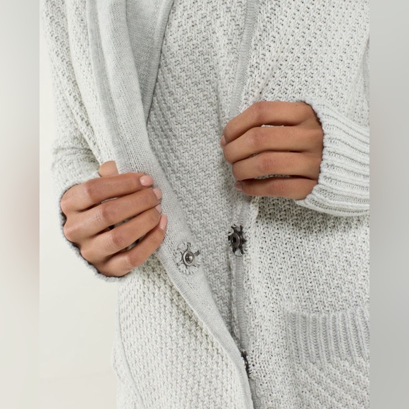 Lululemon Post Practice Cardi Cardigan Button Up Long Sleeve Knit Wrap - Picture 7 of 11